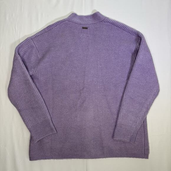 Billabong Cardigan Women’s Purple Oversized Knit V-Neck Button Front Sweater - Picture 4 of 9